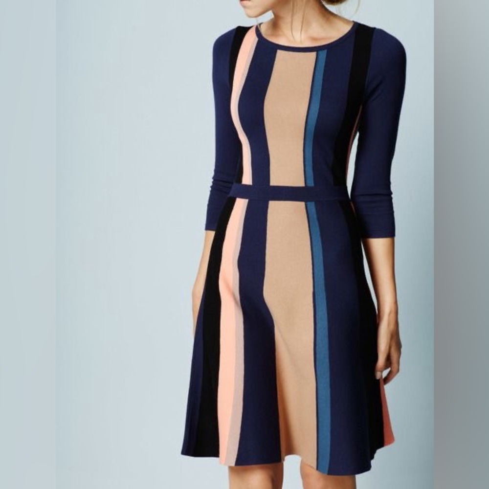 Boden Beatrice Knit Stripe Dress Size 6L EUC